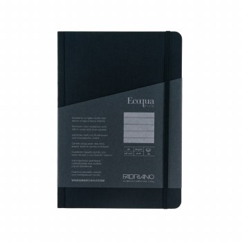 Ecoqua Plus Fabric-Bound Notebook, 5.8" x 8.3", Lined, Black