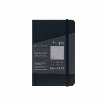 Ecoqua Plus Fabric-Bound Notebook, 3.5" x 5.5", Dotted, Black