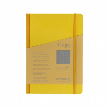 Ecoqua Plus Fabric-Bound Notebooks, 5.8&quot; x 8.3&quot;, Dotted, Yellow