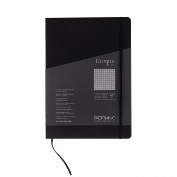 Ecoqua Plus Stitch-Bound Notebook, 8.3" x 11.7", Graph, Black