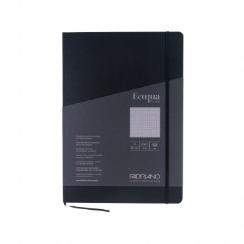 Ecoqua Plus Stitch-Bound Notebook, 8.3" x 11.7", Dotted, Black