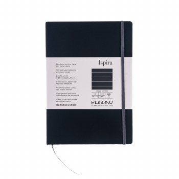 Ispira Hard-Cover Notebooks, 5.8" x 8.3", Lined, Black
