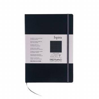 Ispira Hard-Cover Notebooks, 5.8&quot; x 8.3&quot;, Dot Grid, Black