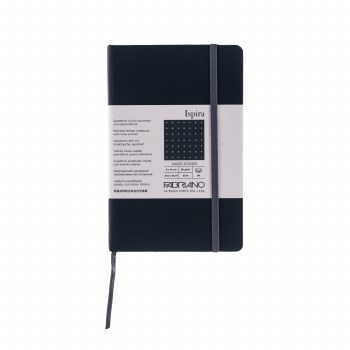 Ispira Hard-Cover Notebooks, 3.5" x 5.5", Dotted, Black