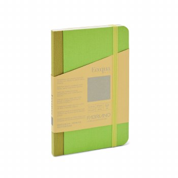 Ecoqua Plus Fabric-Bound Notebook, 3.5" x 5.5", Blank, Lime