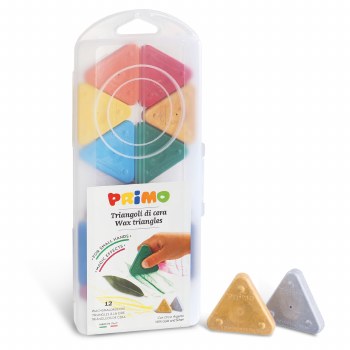 Primo Wax Triangle Crayon Set, 12-Color Set