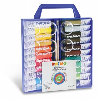 Primo Fine Tempera Paint Tube Carry Case, 22-Color Set