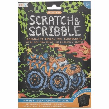 Mini Scratch & Scribble Art Kits - Monster Trucks
