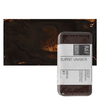 R&F Encaustic Paint Cakes, 40ml Cakes, Burnt Umber