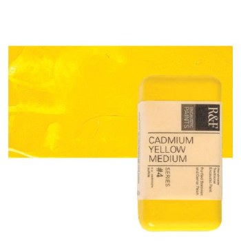 R&F Encaustic Paint Cakes, 40ml Cakes, Cadmium Yellow Medium