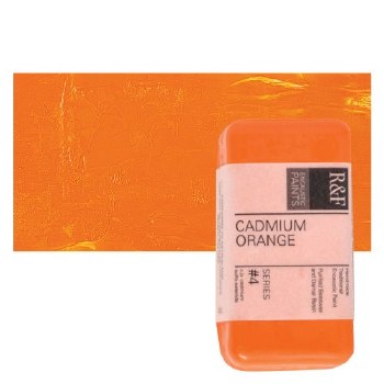 R&F Encaustic Paint Cakes, 40ml Cakes, Cadmium Orange