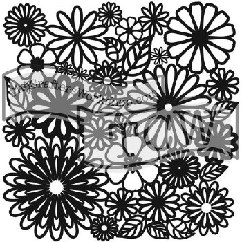 The Crafters Workshop Stencils, 6 in. x 6 in., Flower Frenzy