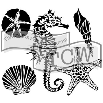 The Crafters Workshop Stencils, 6 in. x 6 in., Sea Creatures