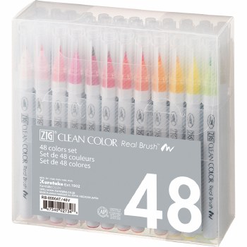 Clean Color Real Brush Marker Sets, 48-Color Set