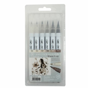 Clean Color Real Brush Marker Sets, Warm Grey Set of 6