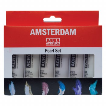Amsterdam Standard Series Acrylic Paint Sets, 6 Color Pearlescent Set - 20ml