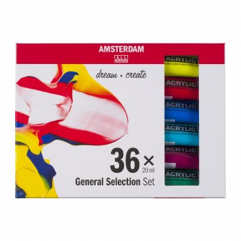 Amsterdam Standard Series Acrylic Paint Set, 36 Color Set, 20ml
