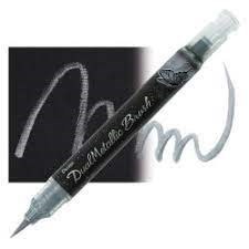 Pentel Dual Metallic Brush Pen, Metallic Silver
