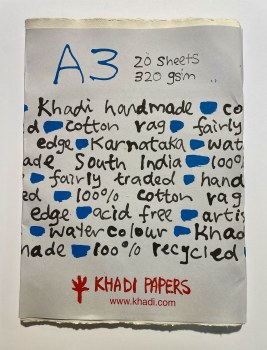 Khadi Watercolor Paper, 12" x 16.5" 140lb, 20 Sheets