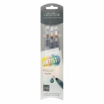 Cretacolor Artist Studio Aqua2Go Water Brushes, 3-Brush Set (Fine, Medium & Bold)