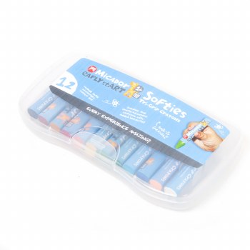 Micador Softies Tri-Grip Crayons, 12-Crayon Case