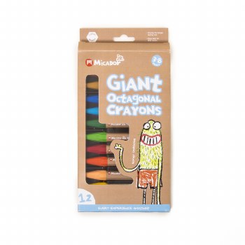 Micador Giant Octagonal Crayons 12-Color Pack