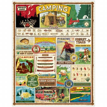 Cavallini & Co. Vintage Inspired 1,000 Piece Puzzle, Camping