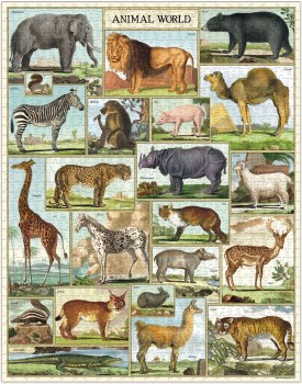 Cavallini & Co. Vintage Inspired 1,000 Piece Puzzle, Animal World