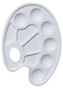 10-Well Paint Tray w/Thumb Hole, White Plastic