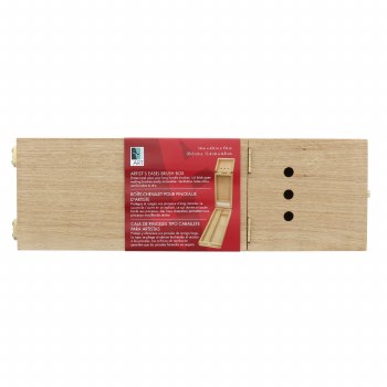 Artists Easel Brush Boxes, Long - 14 in. x 4.5 in. x 1-7/8 in. - Natural Hardwood