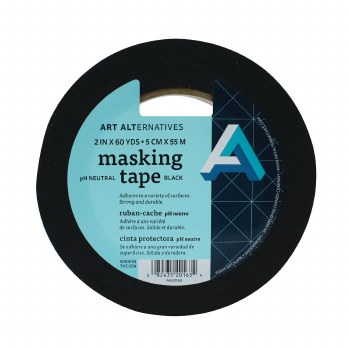 pH Neutral Black Masking Tape, 2 in. x 60 yds. Roll - 3 in. Core