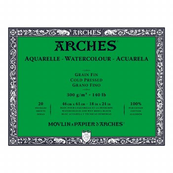 Arches Watercolor Blocks, Cold-Pressed, 140lb, 18" x 24", 20 Sheets