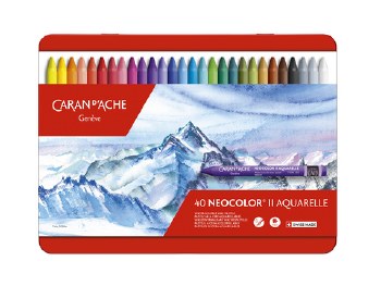 Neocolor II Watersoluble Crayons, 40-Color Set