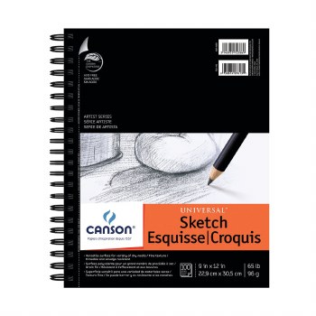 Canson Universal Heavy-Weight Sketch Pads, Side-Spiral, 9" x 12"