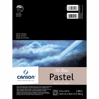 Canson Mi-Teintes Paper Pads, Black - 9" x 12" - 24 Shts./Pad