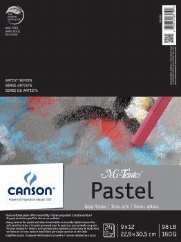 Canson Mi-Teintes Paper Pads, 9" x 12" - Grays - 24 Shts./Pad