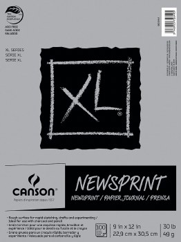 Canson XL Newsprint Paper Pads, 9" x 12", 100 Sheets