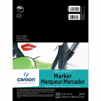 Canson Pro-Layout Marker Pads, 9" x 12" - 50 Shts./Pad