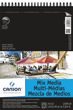 Canson Mix Media Pads, 9" x 12" - 20 Shts./Pad
