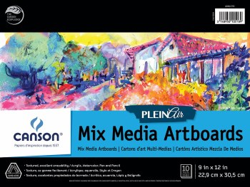 Canson Plein Air Mix Media Artboard Pads, 9" x 12" - 10 Shts./Pad