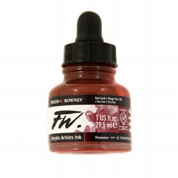 FW Acrylic Artists Ink, 1 oz. Red Earth