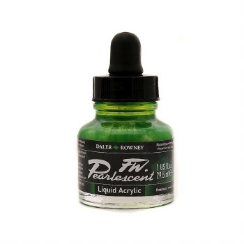 FW Pearlescent Liquid Acrylics, 1 oz. Macaw Green