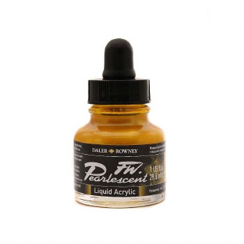 FW Pearlescent Liquid Acrylics, 1 oz. Mazuma Gold