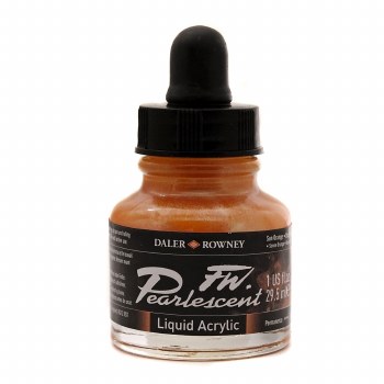 FW Pearlescent Liquid Acrylics, 1 oz. Sun Orange