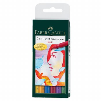 PITT Artist Brush Pen Sets, 6-Color Basic Set