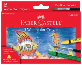 Watercolor Crayon Set, 16 Pieces