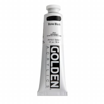 Golden Heavy Body Acrylics, 2 oz, Bone Black