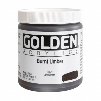 Golden Heavy Body Acrylics, 8 oz, Burnt Umber