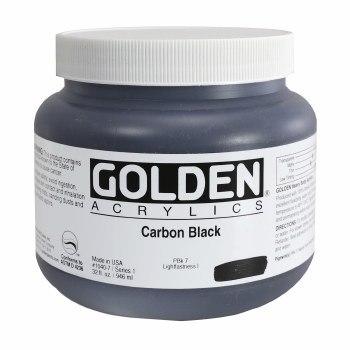 Golden Heavy Body Acrylics, 32 oz, Carbon Black