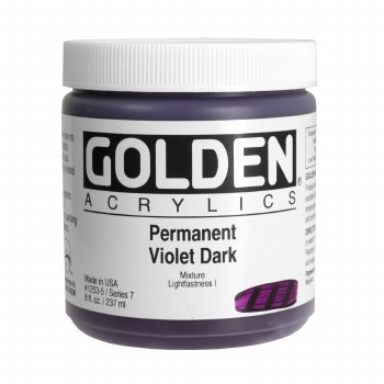 Golden Heavy Body Acrylics, 8 oz, Permanent Violet Dark